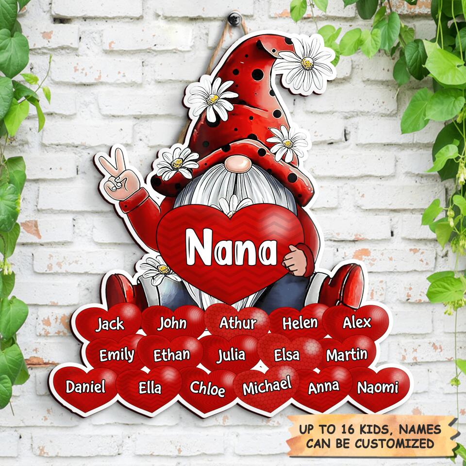 Personalized Door Sign - Gift For Grandma - Nana Gnome