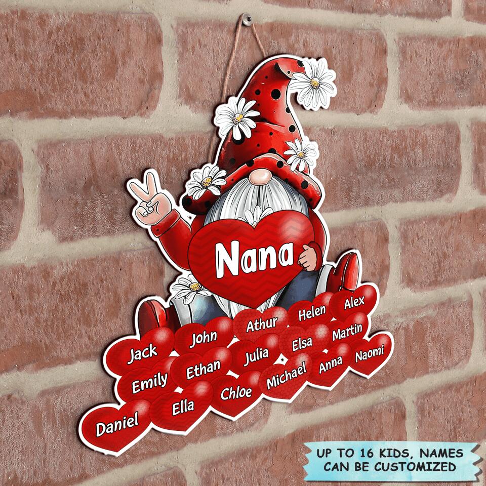 Personalized Door Sign - Gift For Grandma - Nana Gnome