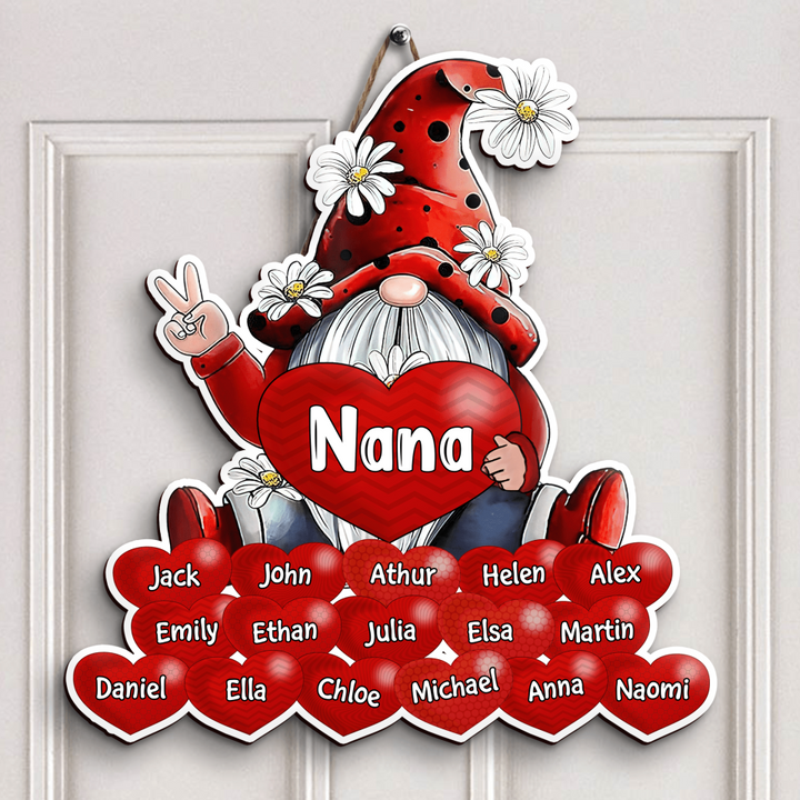 Personalized Door Sign - Gift For Grandma - Nana Gnome