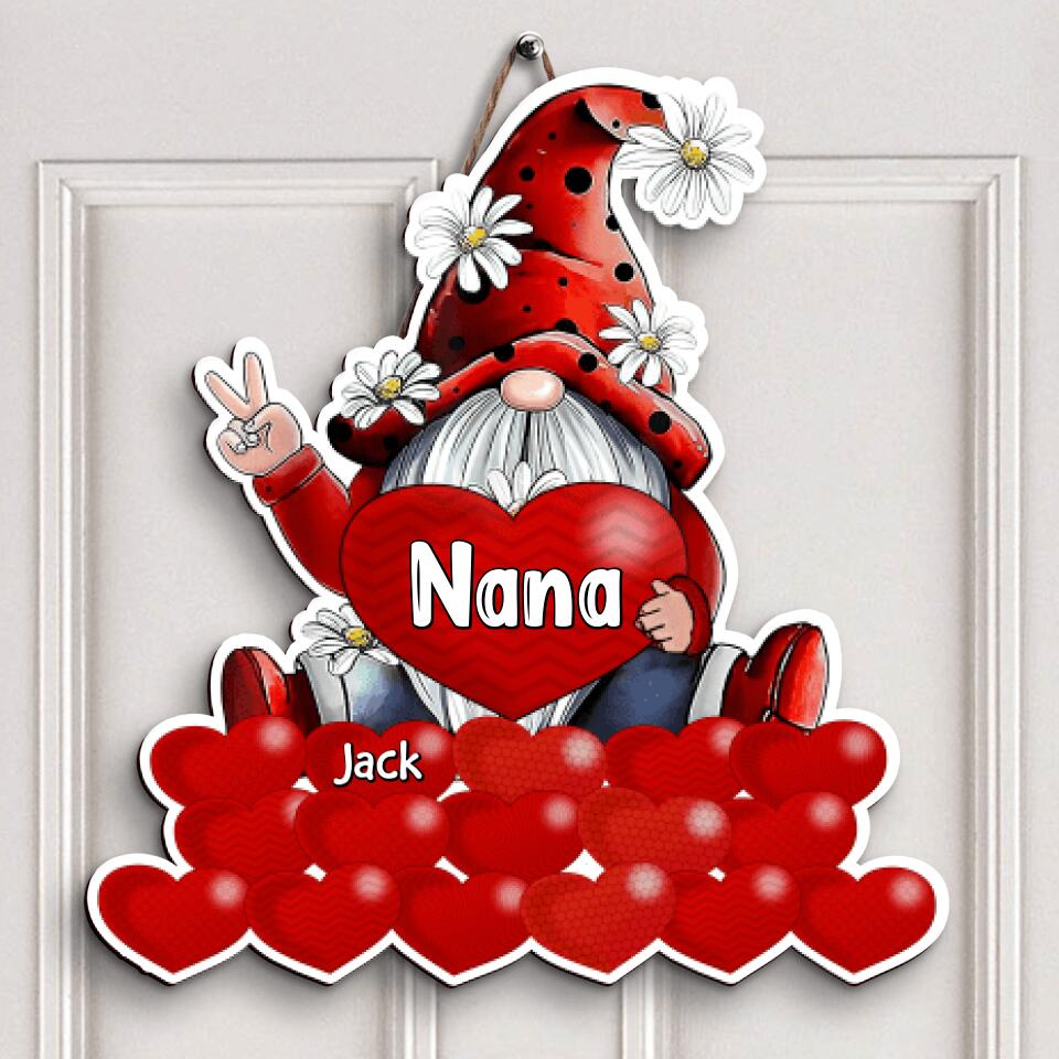 Personalized Door Sign - Gift For Grandma - Nana Gnome