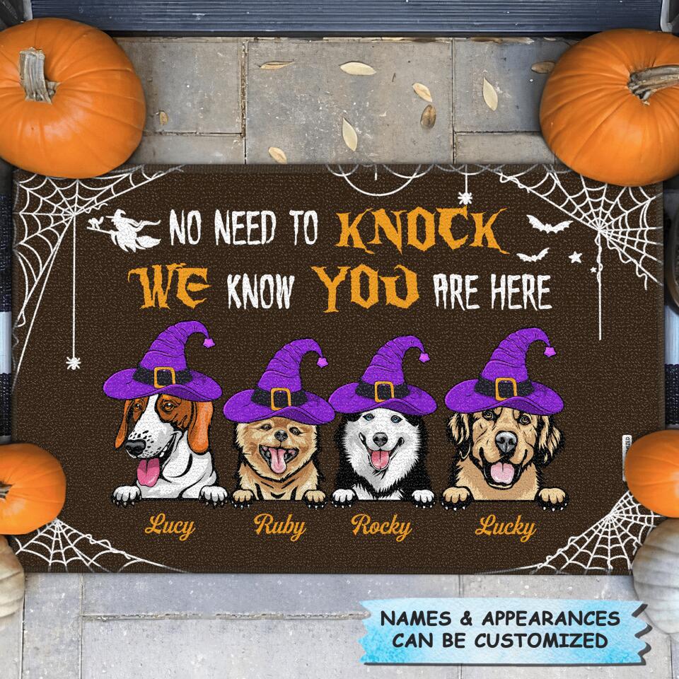 Personalized Doormat - Gift For Dog Lover - No Need To Knock