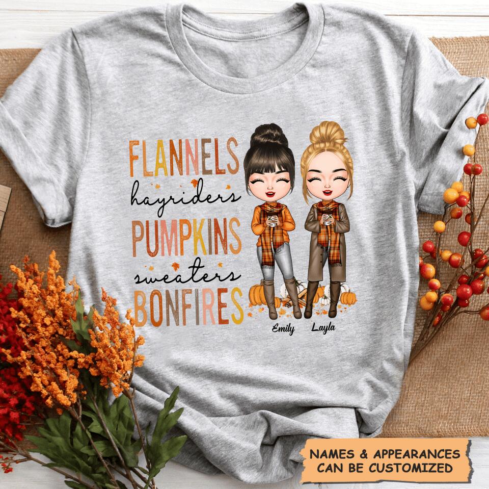 Personalized T-shirt - Gift For Friend - Flannels Hayriders Pumpkins