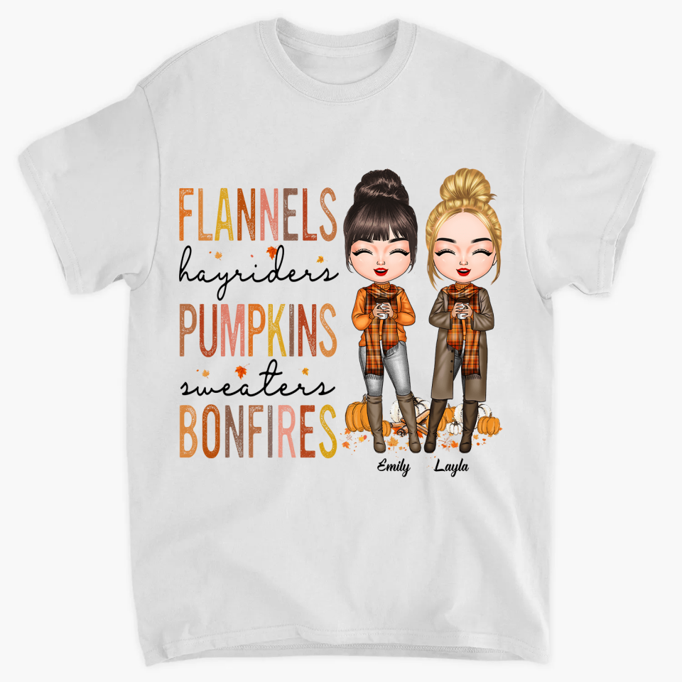 Personalized T-shirt - Gift For Friend - Flannels Hayriders Pumpkins