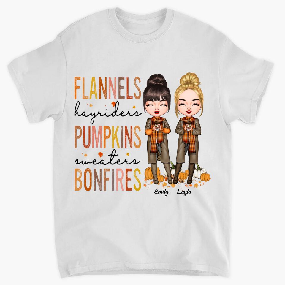 Personalized T-shirt - Gift For Friend - Flannels Hayriders Pumpkins