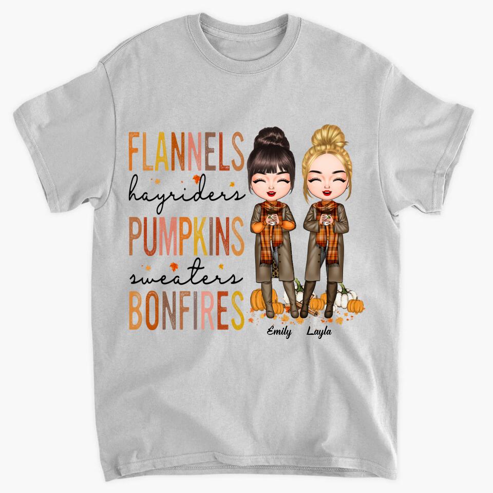 Personalized T-shirt - Gift For Friend - Flannels Hayriders Pumpkins