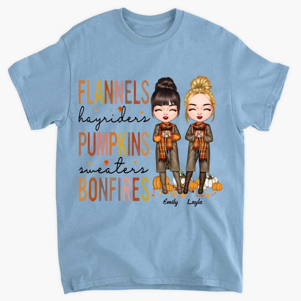 Personalized T-shirt - Gift For Friend - Flannels Hayriders Pumpkins