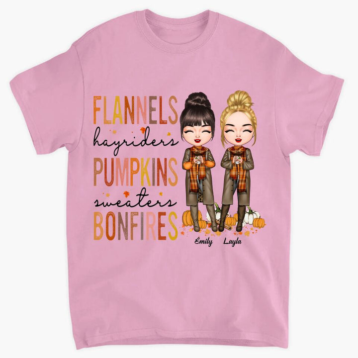 Personalized T-shirt - Gift For Friend - Flannels Hayriders Pumpkins