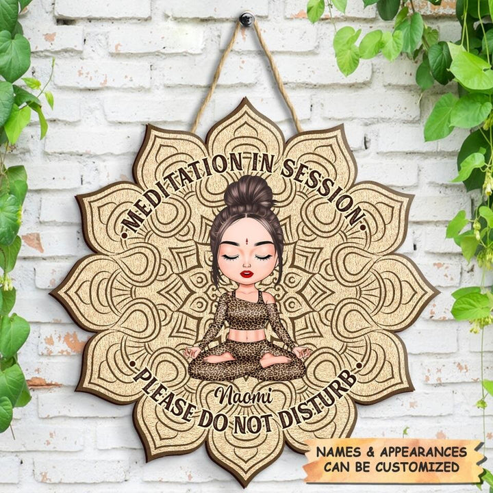 Personalized Door Sign - Gift For Yoga Lover - Please Do Not Disturb