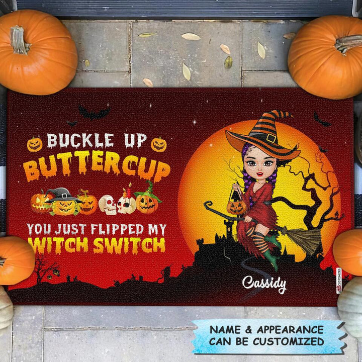 Personalized Doormat - Gift For Witch - Buckle Up Buttercup