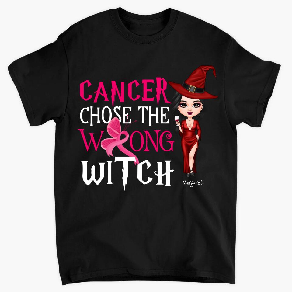 Personalized T-shirt - Gift For BG Fighter - Cancer Chose The Wrong Witch