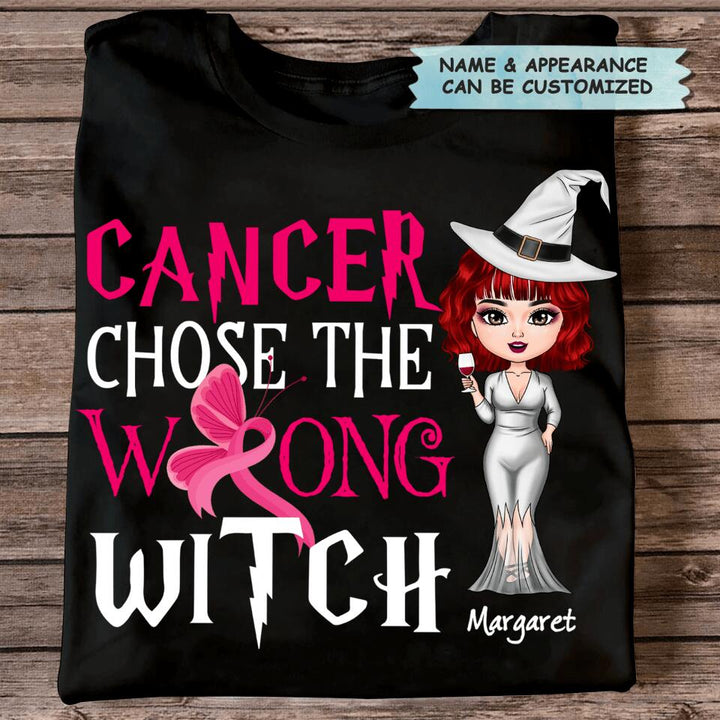 Personalized T-shirt - Gift For BG Fighter - Cancer Chose The Wrong Witch