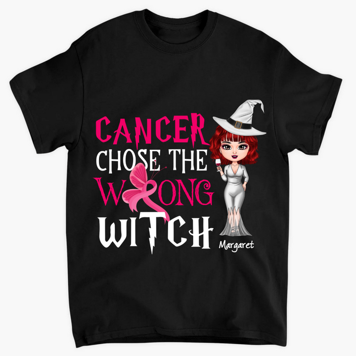 Personalized T-shirt - Gift For BG Fighter - Cancer Chose The Wrong Witch