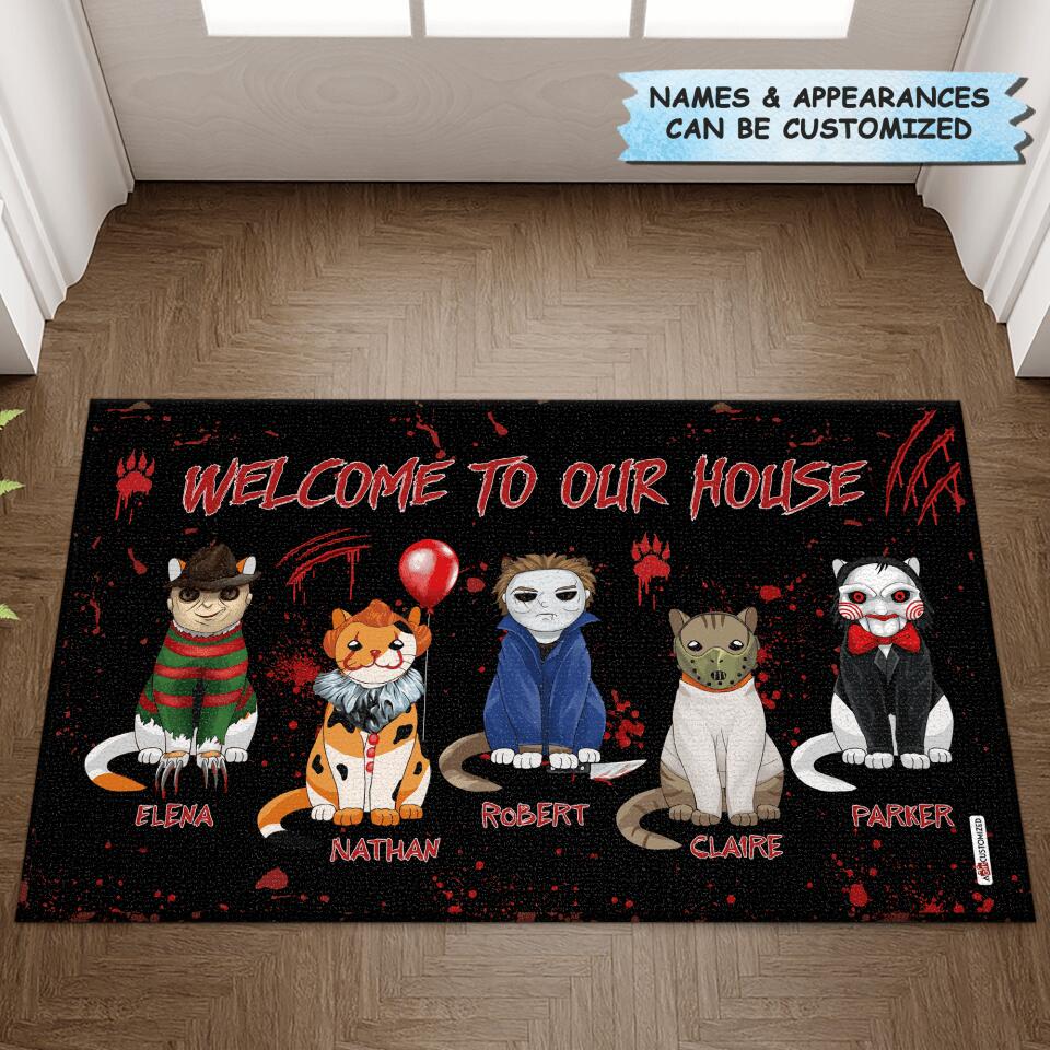 Personalized Doormat - Gift For Cat Lover - Welcome To Our House