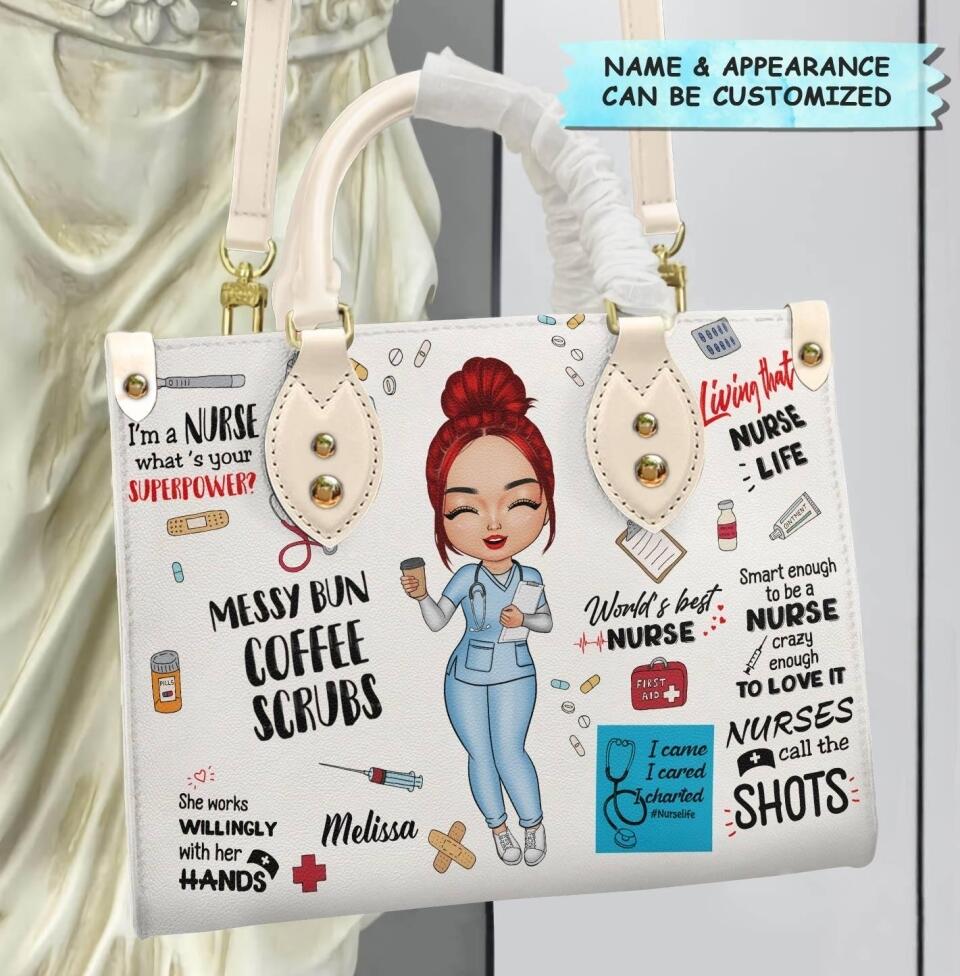 Personalized Leather Bag - Gift For Nurse - World's Best Nurse