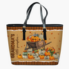 Personalized Leather Bucket Bag - Gift For Grandma - Grandma&#39;s Little Pumpkin