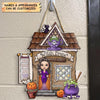 Personalized Door Sign - Halloween Gift For Friends, Family Members - Witch Brew Coffee Shop