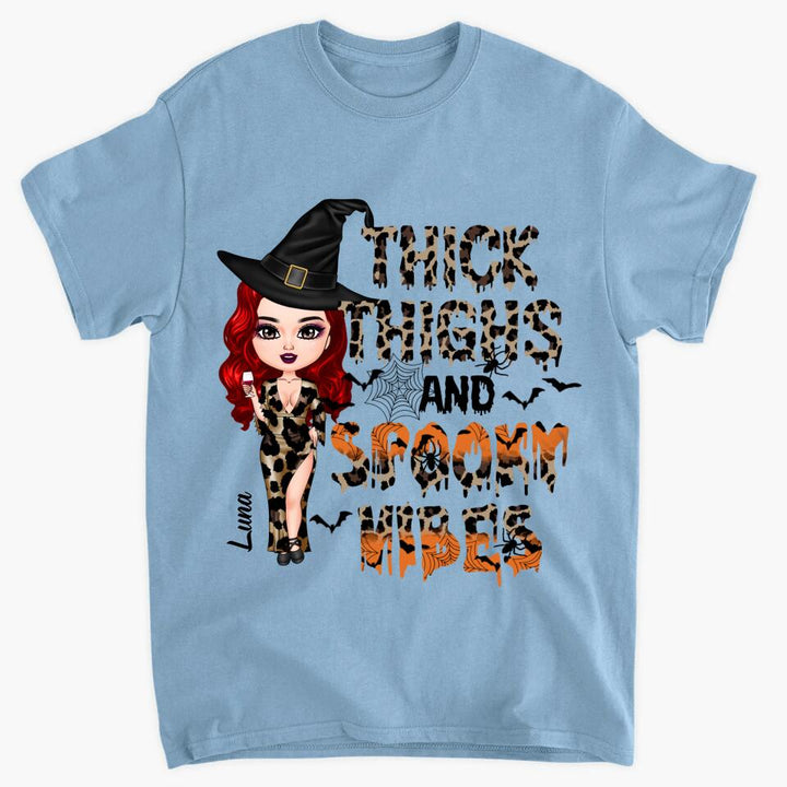 Personalized T-shirt - Gift For Halloween - Thick Thighs And Spooky Vibes