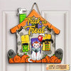 Personalized Door Sign - Gift For Cat Lover - Trick Or Treat