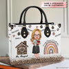 Personalized Leather Bag - Gift For Family Resource Coordinator - Love My Job