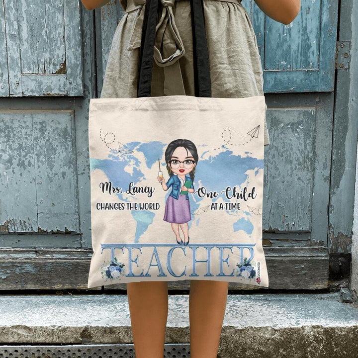 Personalized Tote Bag - Gift For Teacher - One Child At A Time