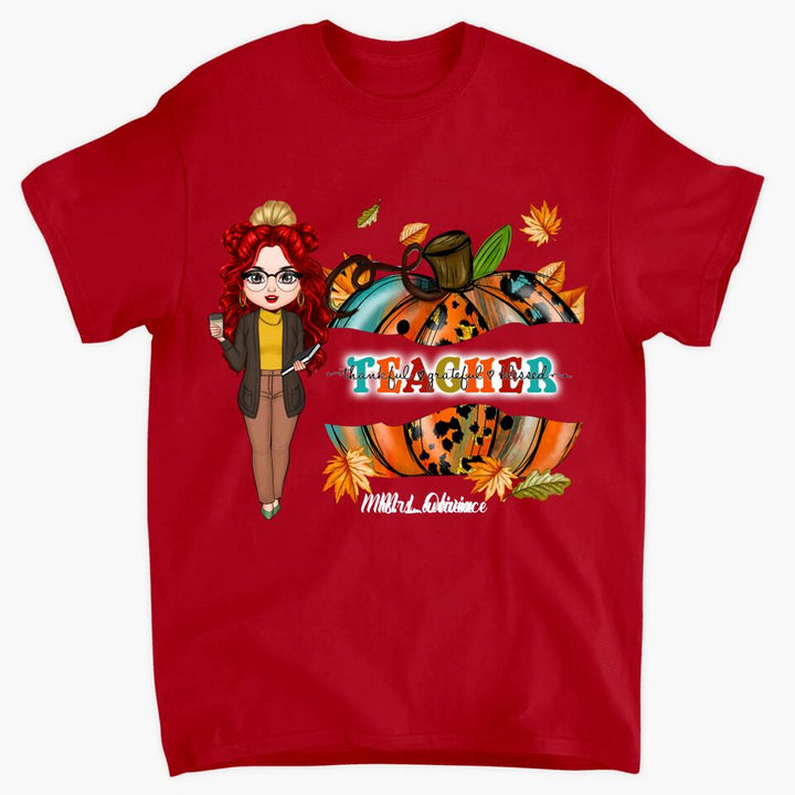 Personalized T-shirt - Gift For Teacher - Thankful Greatful Blessed