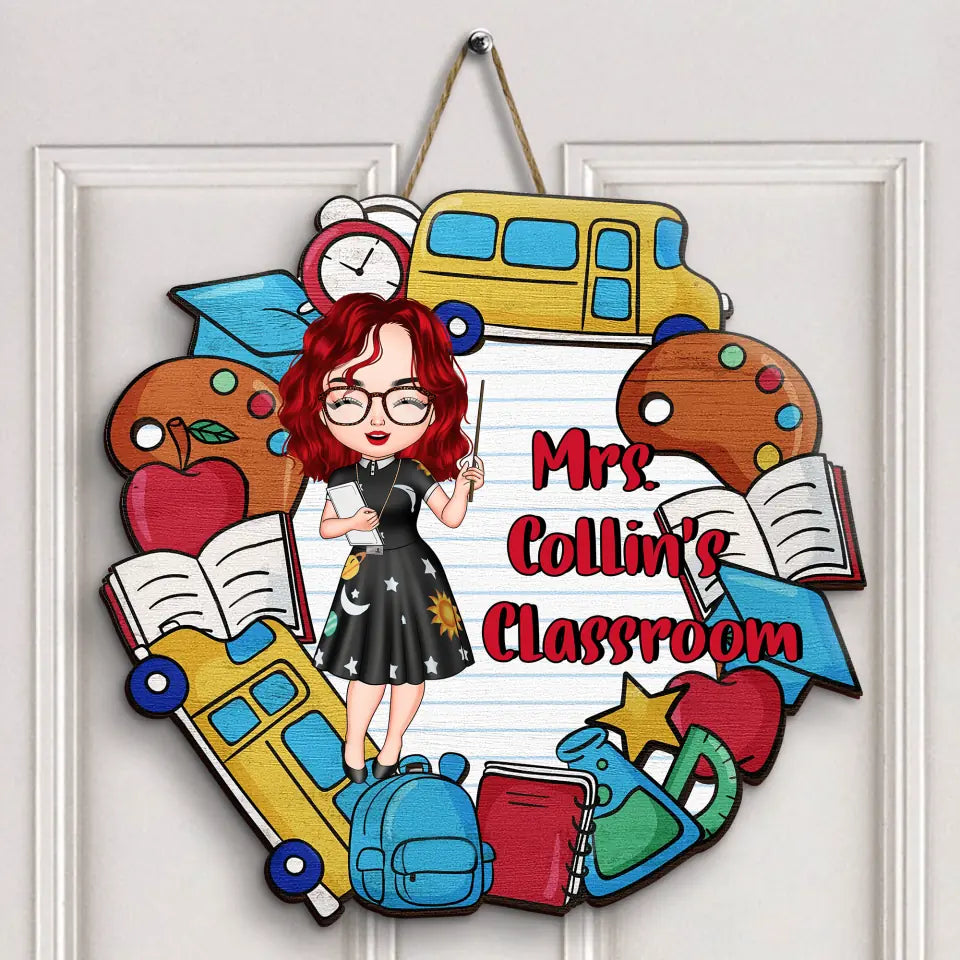 Personalized Door Sign - Gift For Teacher - Welcome To Classroom