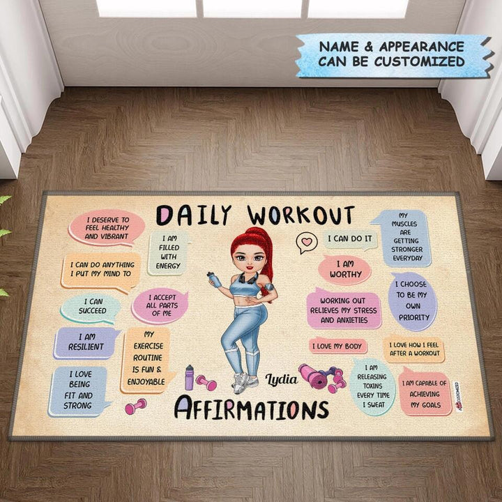 Personalized Doormat - Gift For Gym Lover - My Daily Workout Affirmations