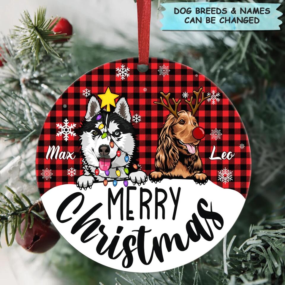 Personalized Aluminium Ornament - Gift For Dog Lover - Merry Christmas