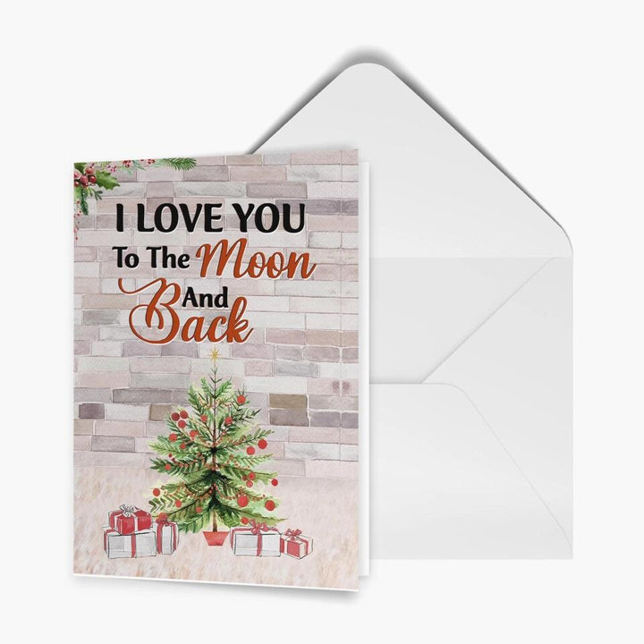 Personalized Greeting Card - Gift For Couple - I Love You To The Moon And Back