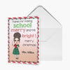 Personalized Greeting Card - Gift For Teacher - Thanks For Making School Merry And Me Bright