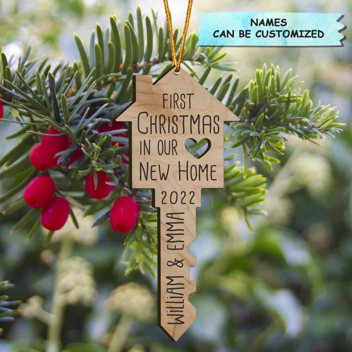 Personalized Wood Ornament - Gift For Couple - First Christmas In Our Home