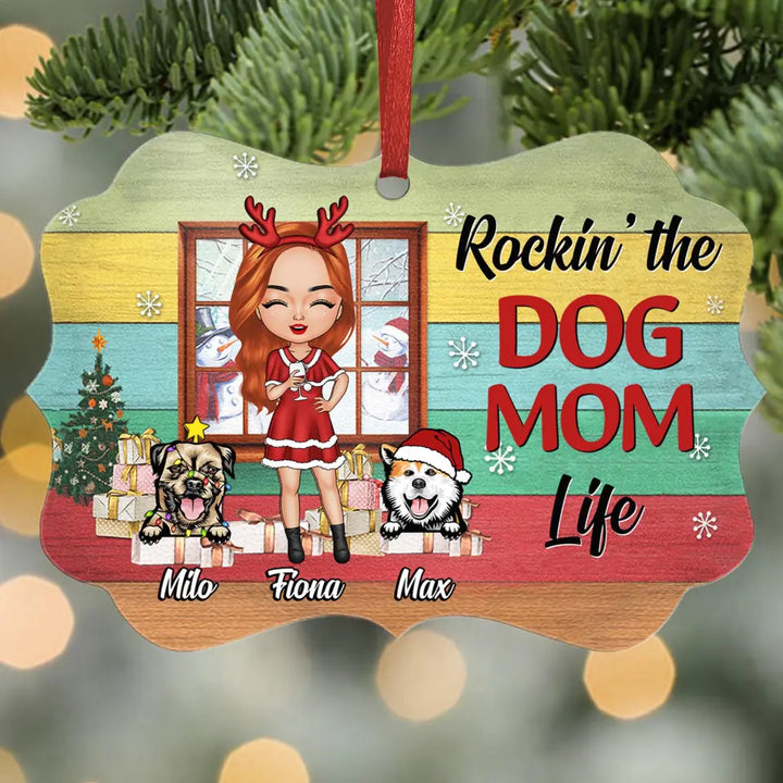 Personalized Aluminium Ornament - Gift For Dog Lover - Rockin' The Dog Mom Life