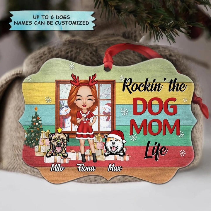 Personalized Aluminium Ornament - Gift For Dog Lover - Rockin' The Dog Mom Life