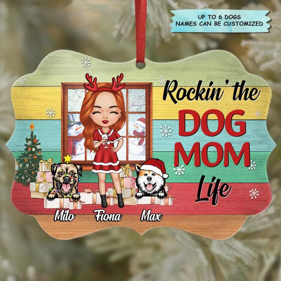 Personalized Aluminium Ornament - Gift For Dog Lover - Rockin' The Dog Mom Life