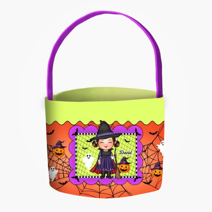 Personalized Fabric Basket - Gift For Kid - Happy Halloween