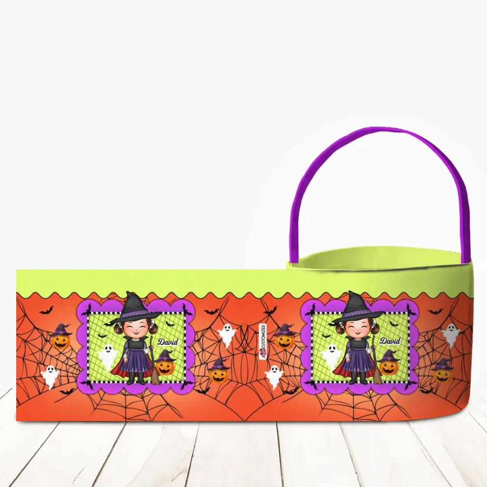 Personalized Fabric Basket - Gift For Kid - Happy Halloween