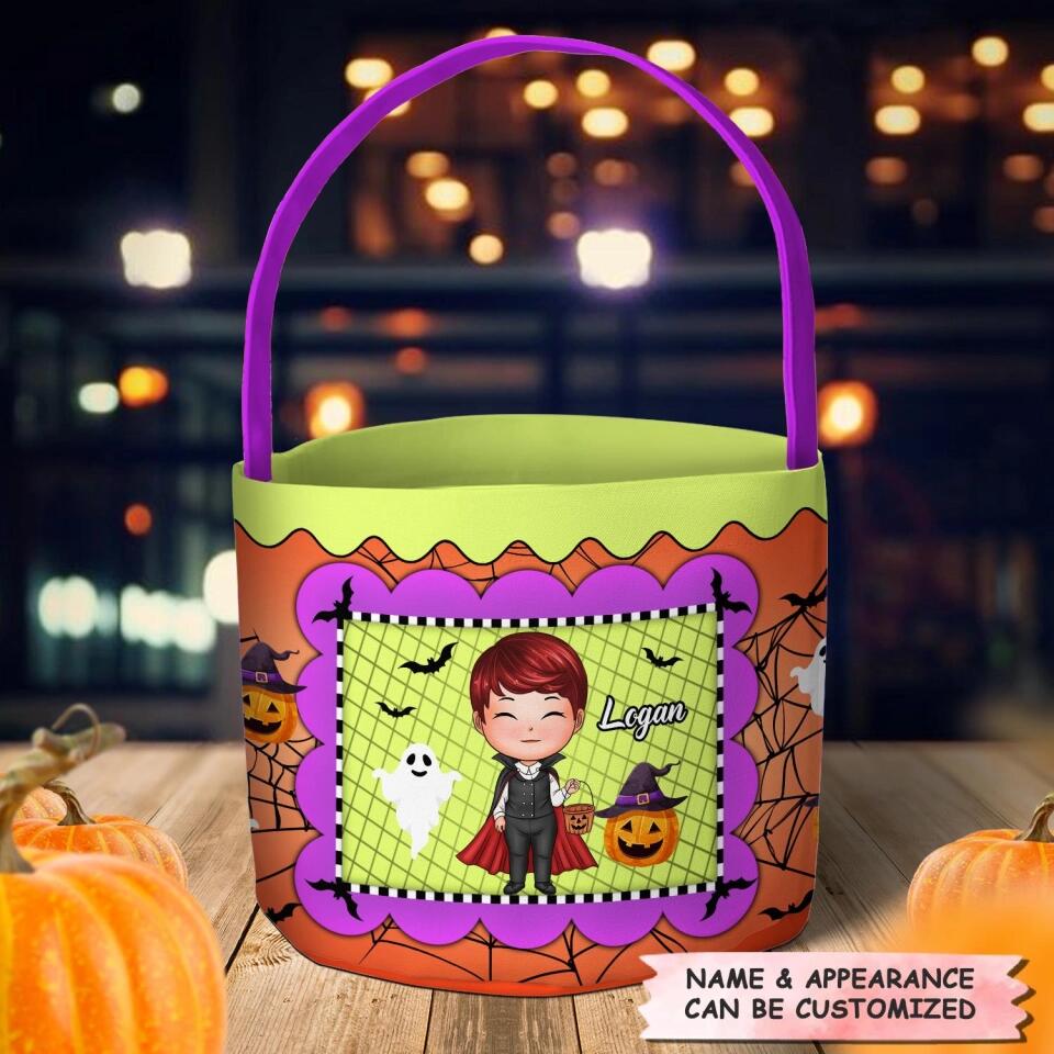 Personalized Fabric Basket - Gift For Kid - Happy Halloween