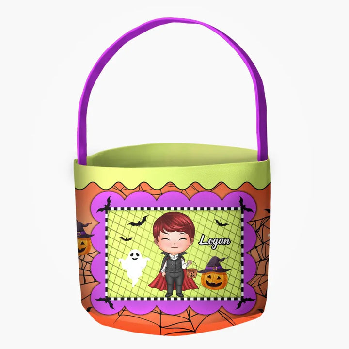 Personalized Fabric Basket - Gift For Kid - Happy Halloween