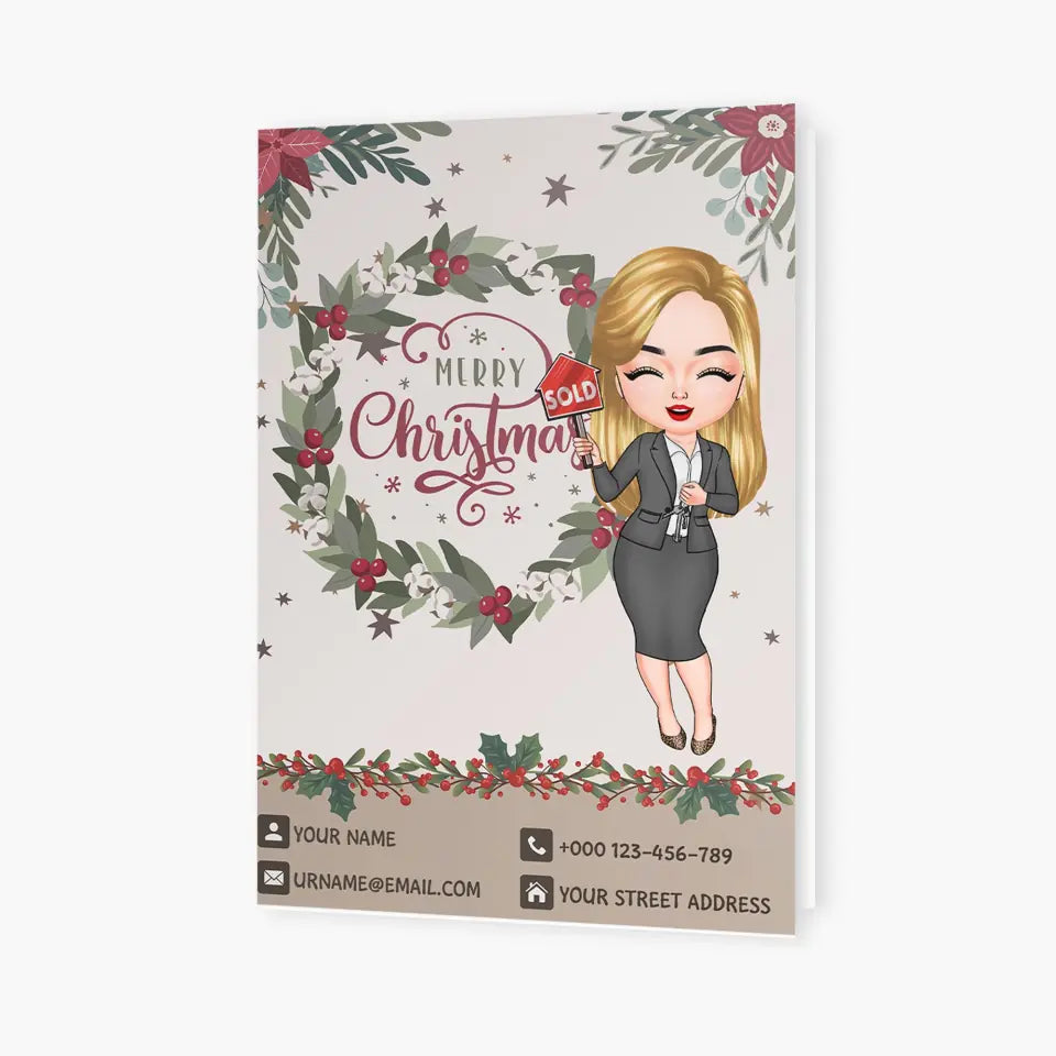 Personalized Greeting Card  - Gift For RE - Merry Christmas To My Customers
