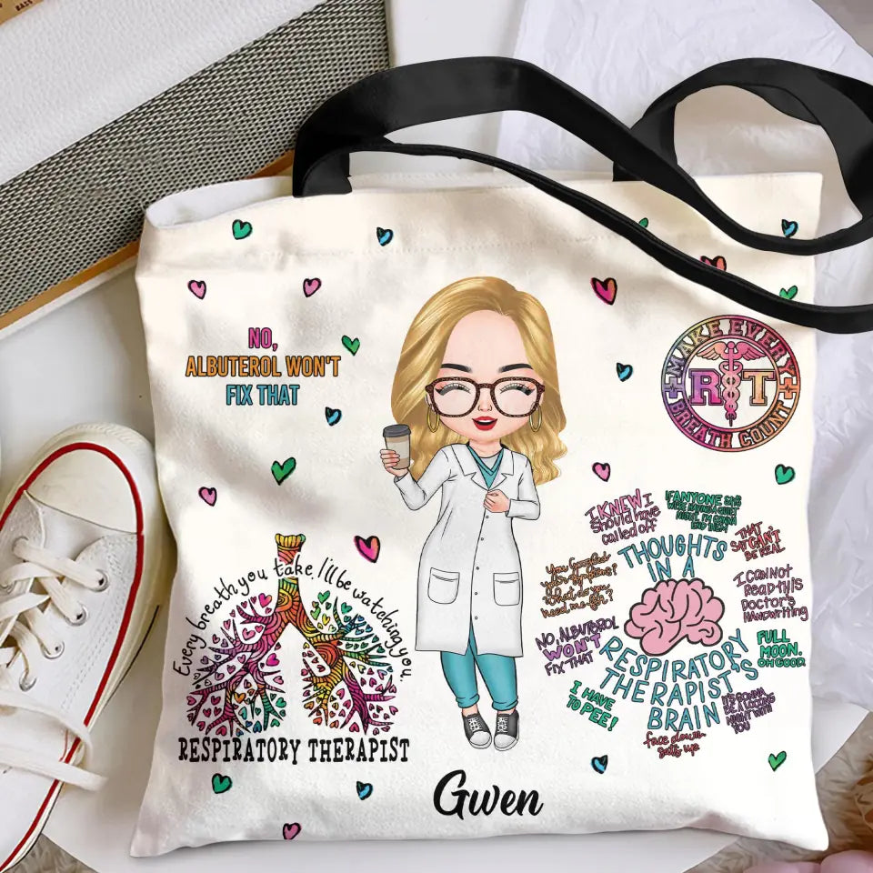 Personalized Tote Bag - Gift For Respiratory Therapist - Love My Job