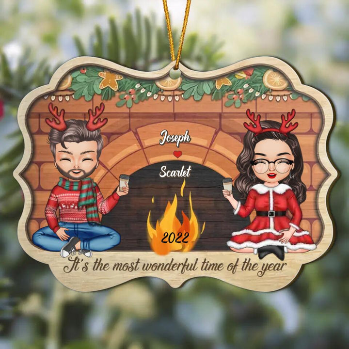 Personalized Wood Ornament - Gift For Couple - It's The Most Wonderful Time Of The Year