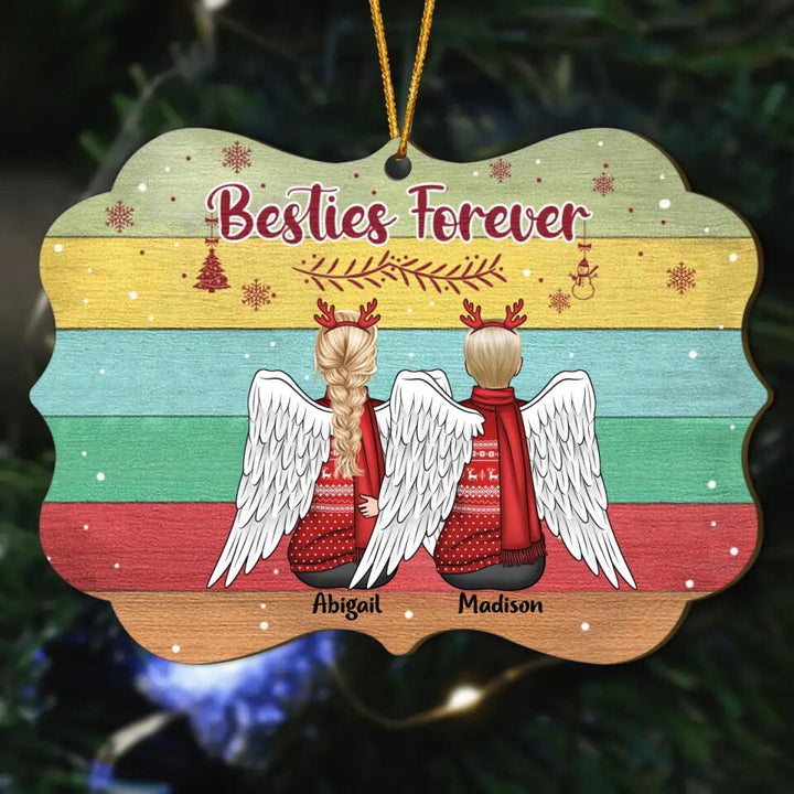 Personalized Wood Ornament - Gift For Friend - Besties Forever