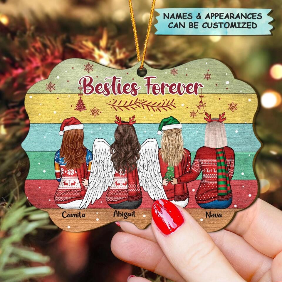 Personalized Wood Ornament - Gift For Friend - Besties Forever