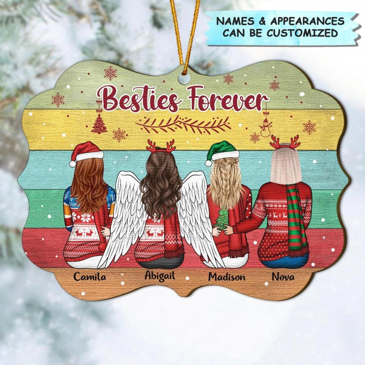 Personalized Wood Ornament - Gift For Friend - Besties Forever