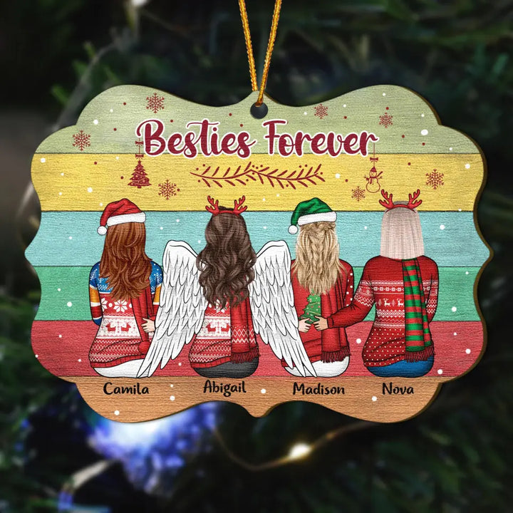 Personalized Wood Ornament - Gift For Friend - Besties Forever