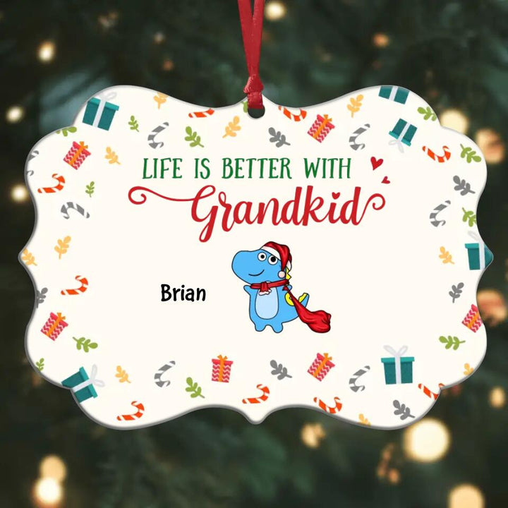 Life Is Better With Grandkids - Personalized Aluminium Ornament - Gift For Family Member