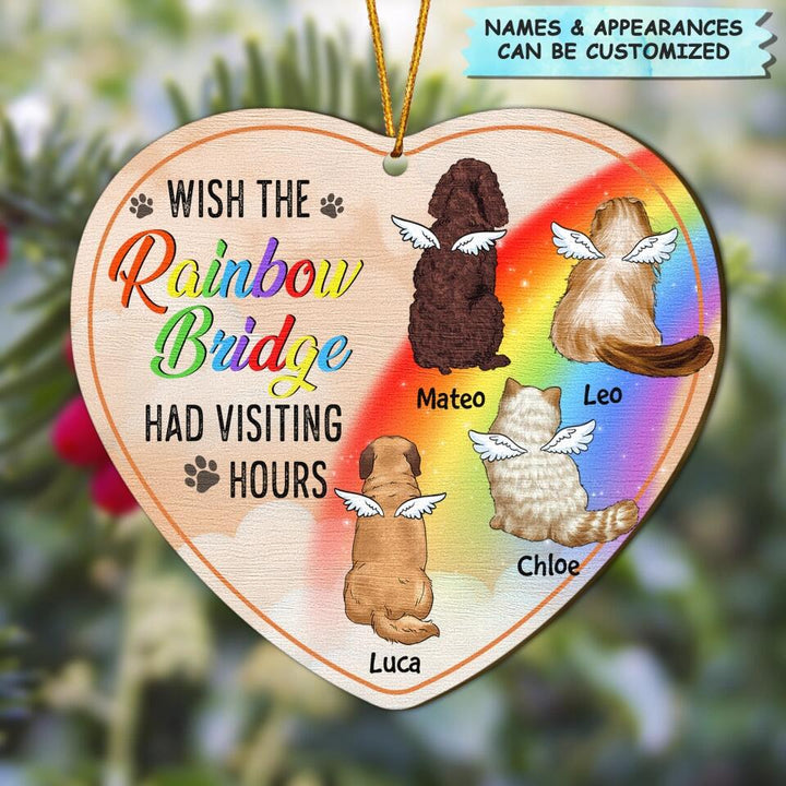 Personalized Wood Ornament - Gift For Pet Lover - Memorial Wish The Rainbow
