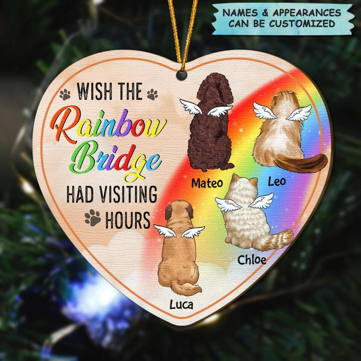 Personalized Wood Ornament - Gift For Pet Lover - Memorial Wish The Rainbow