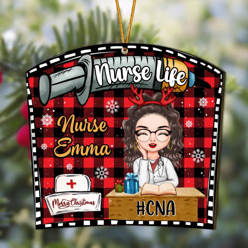 Personalized Wood Ornament - Gift For Nurse -  Nurse's Life