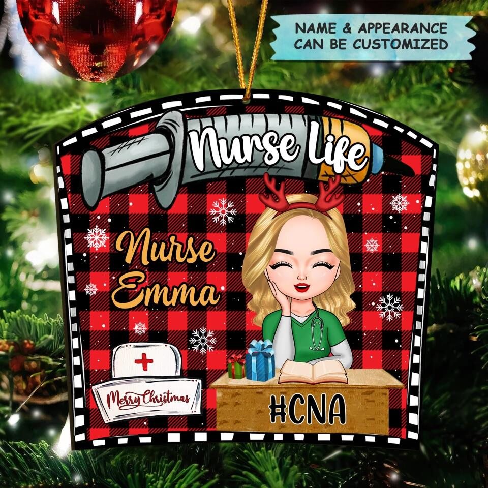 Personalized Wood Ornament - Gift For Nurse -  Nurse's Life